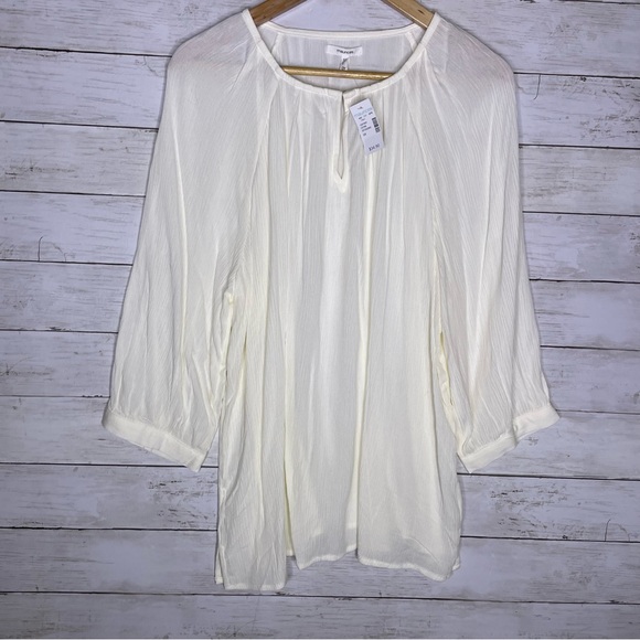 Maurices Cream White Flowy 3/4 Sleeve Blouse Top 0X - Picture 1 of 4